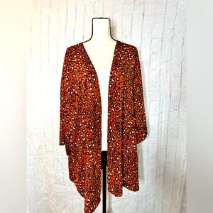 Evri Leopard Print Kimono Duster - Size 2X